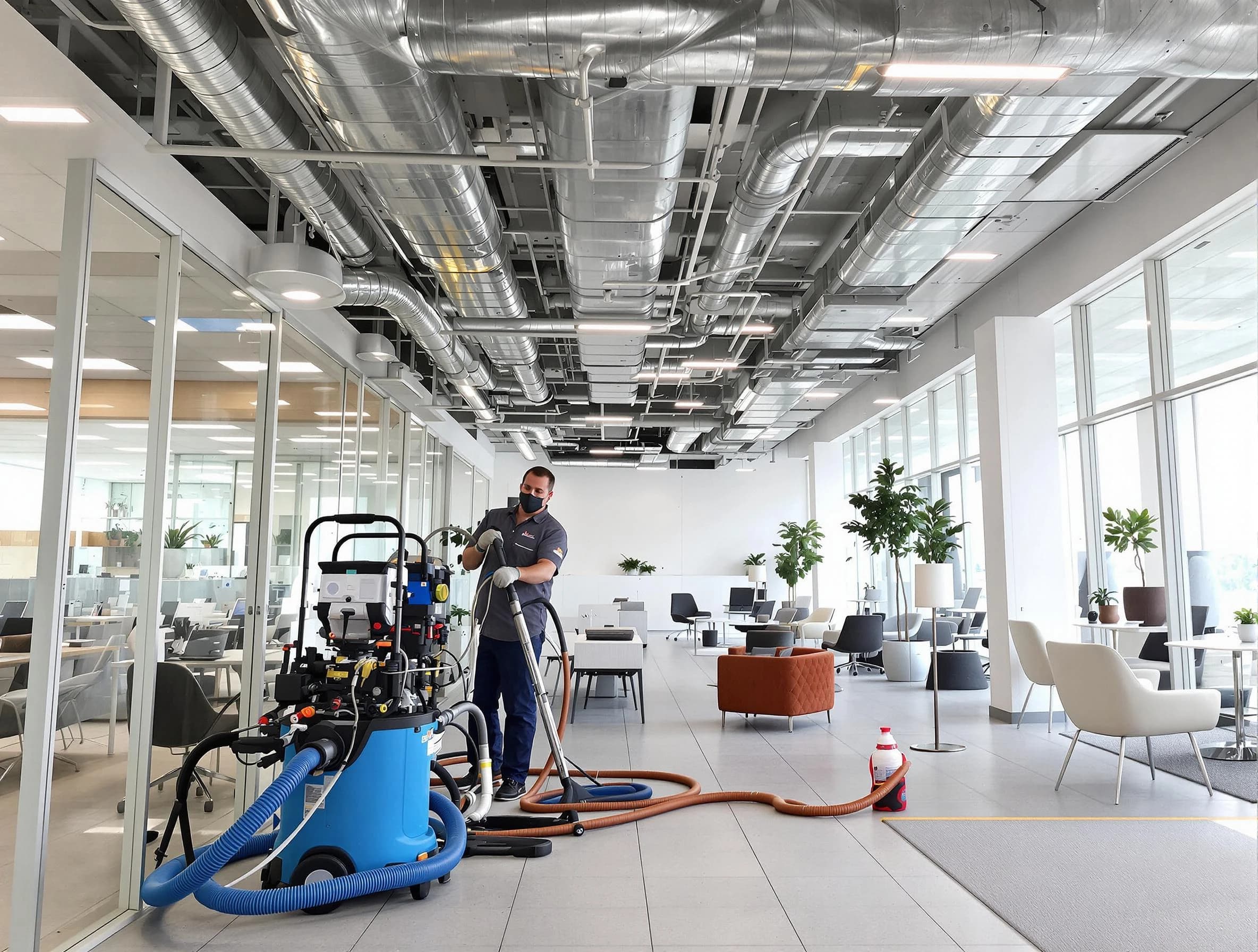 Casa Grande Air Duct Cleaning team conducting comprehensive commercial duct cleaning at a business location in Casa Grande
