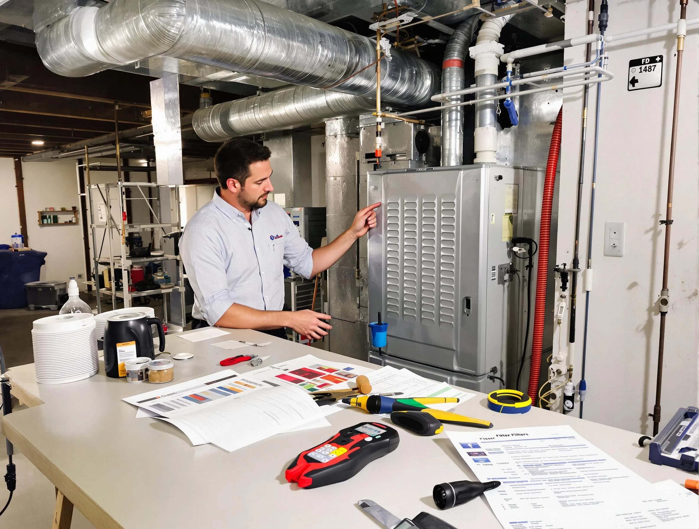 Casa Grande Air Duct Cleaning inspector conducting detailed filter system evaluation using professional diagnostic tools in Casa Grande