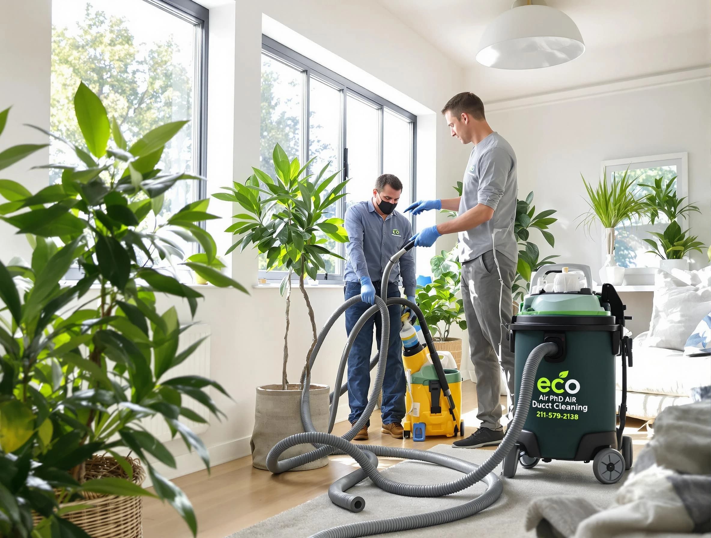 Casa Grande Air Duct Cleaning technician performing eco-friendly duct cleaning using sustainable methods in Casa Grande
