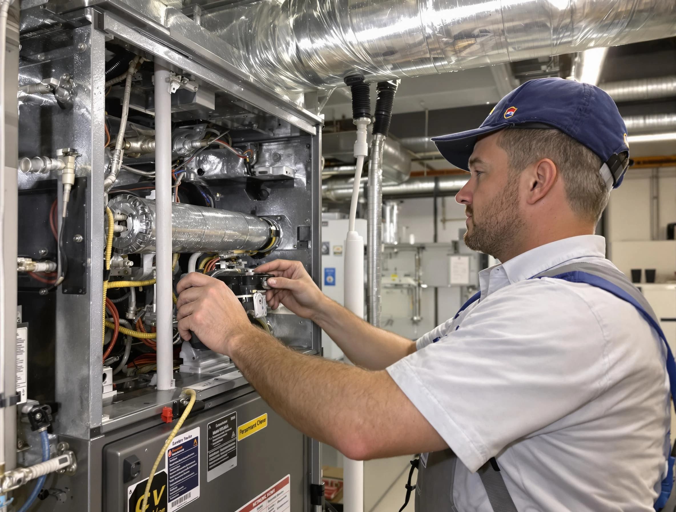 Casa Grande Air Duct Cleaning specialist performing thorough furnace duct cleaning to improve heating efficiency in Casa Grande