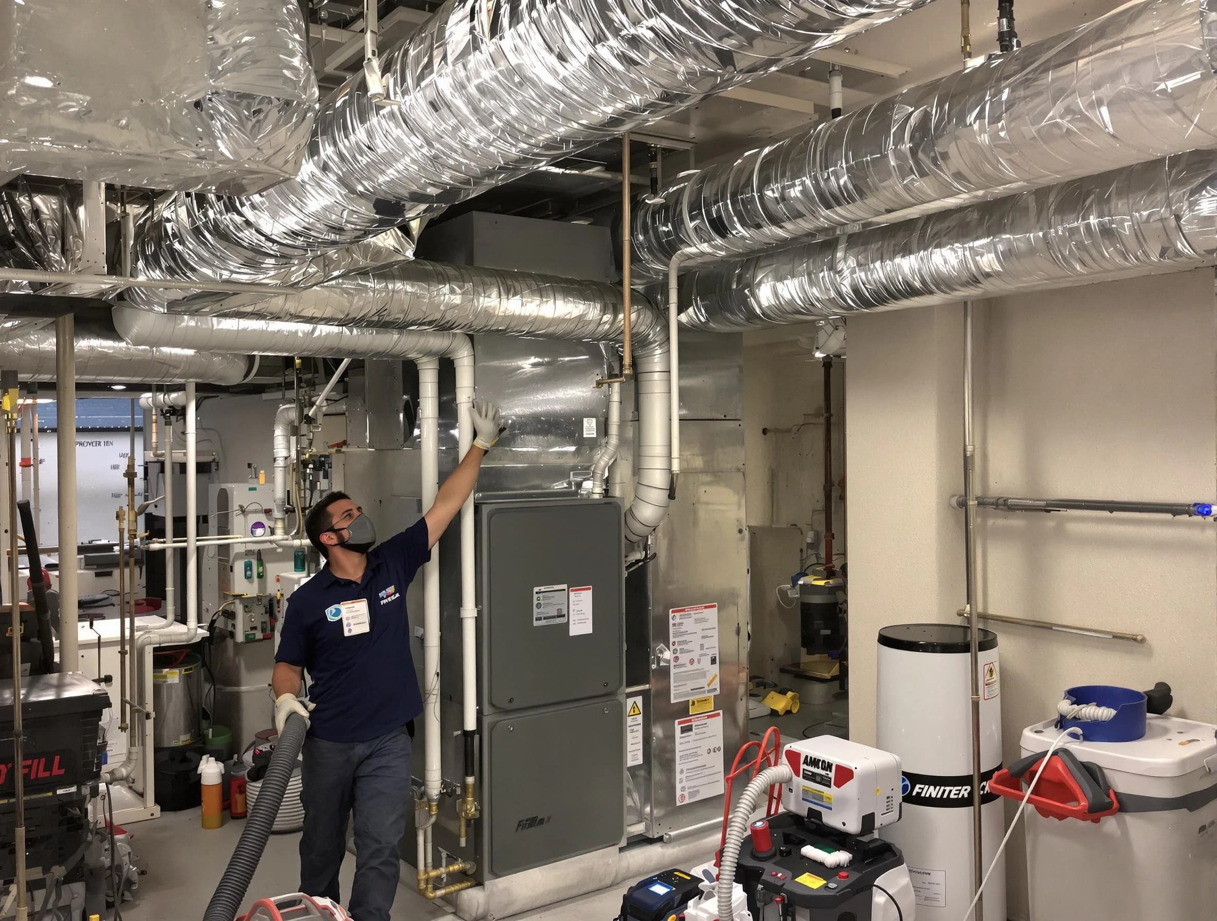 Casa Grande Air Duct Cleaning specialist performing thorough furnace duct cleaning in a Casa Grande residence