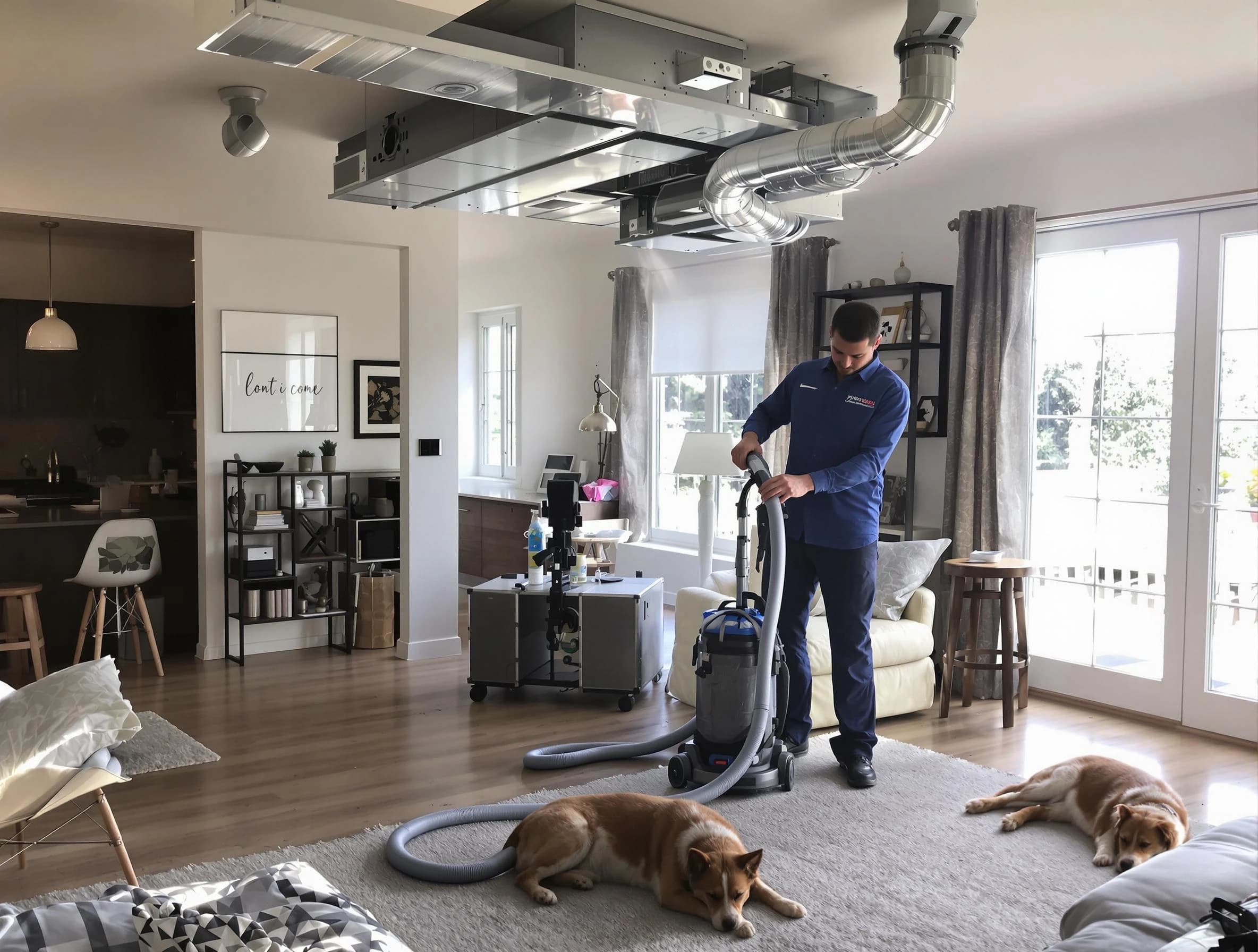 Casa Grande Air Duct Cleaning technician performing detailed indoor duct cleaning for improved air quality in Casa Grande