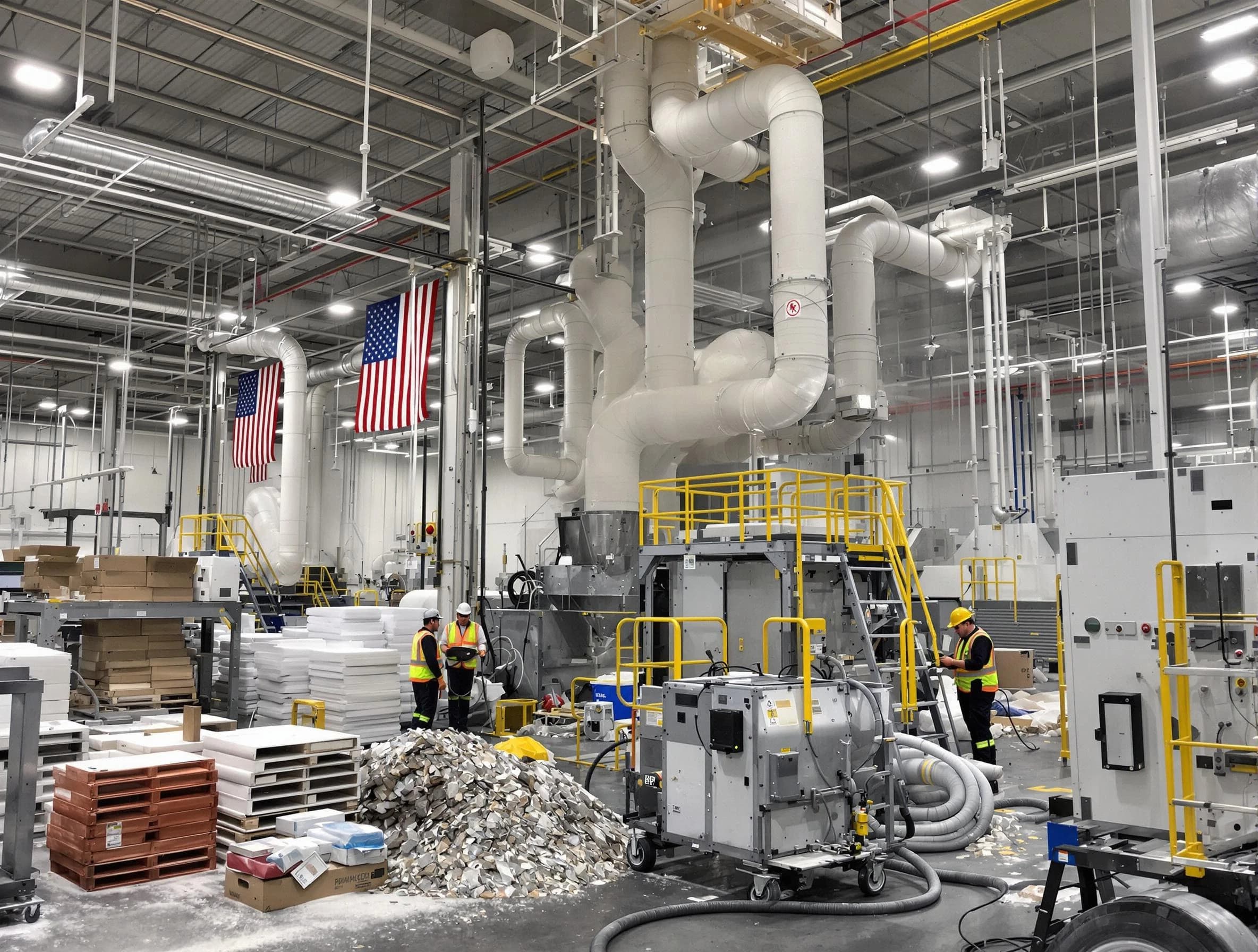 Casa Grande Air Duct Cleaning team performing large-scale industrial duct cleaning at a commercial facility in Casa Grande