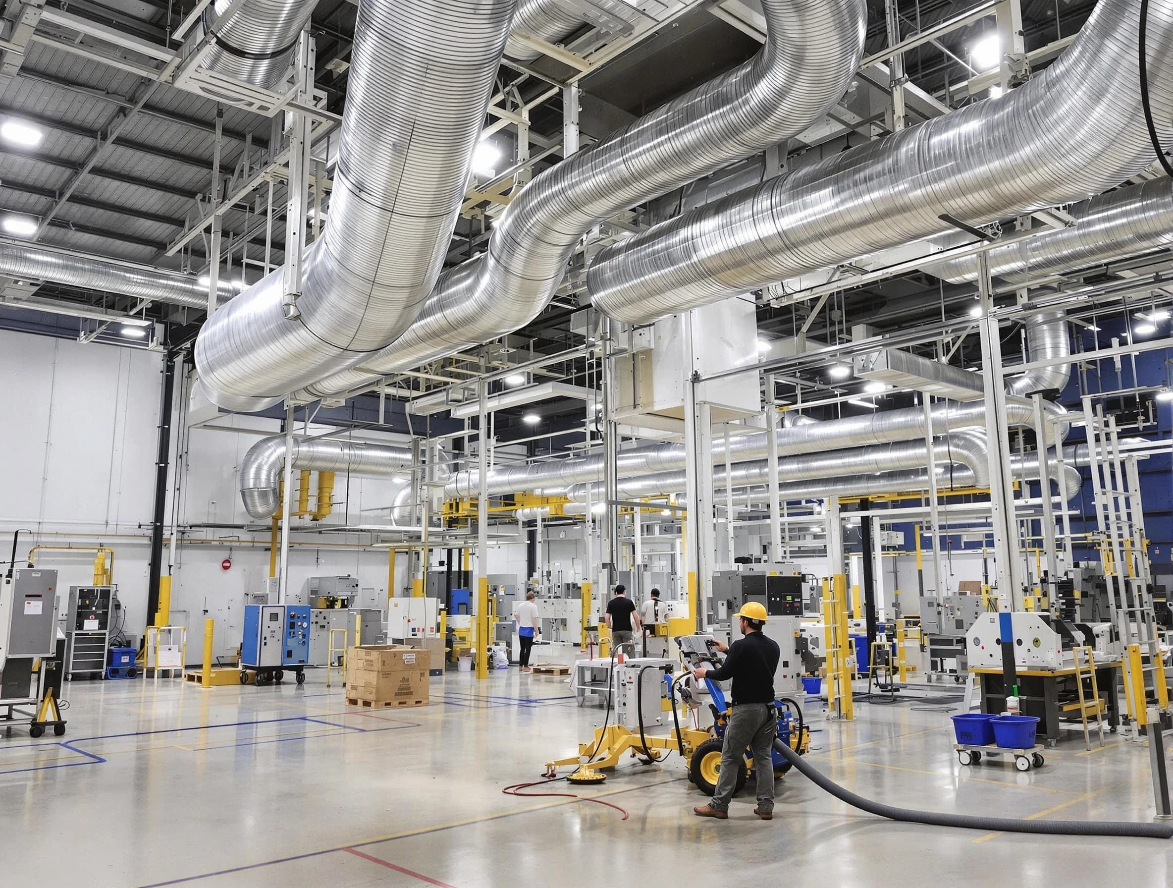 Casa Grande Air Duct Cleaning team performing comprehensive industrial duct cleaning at a large facility in Casa Grande