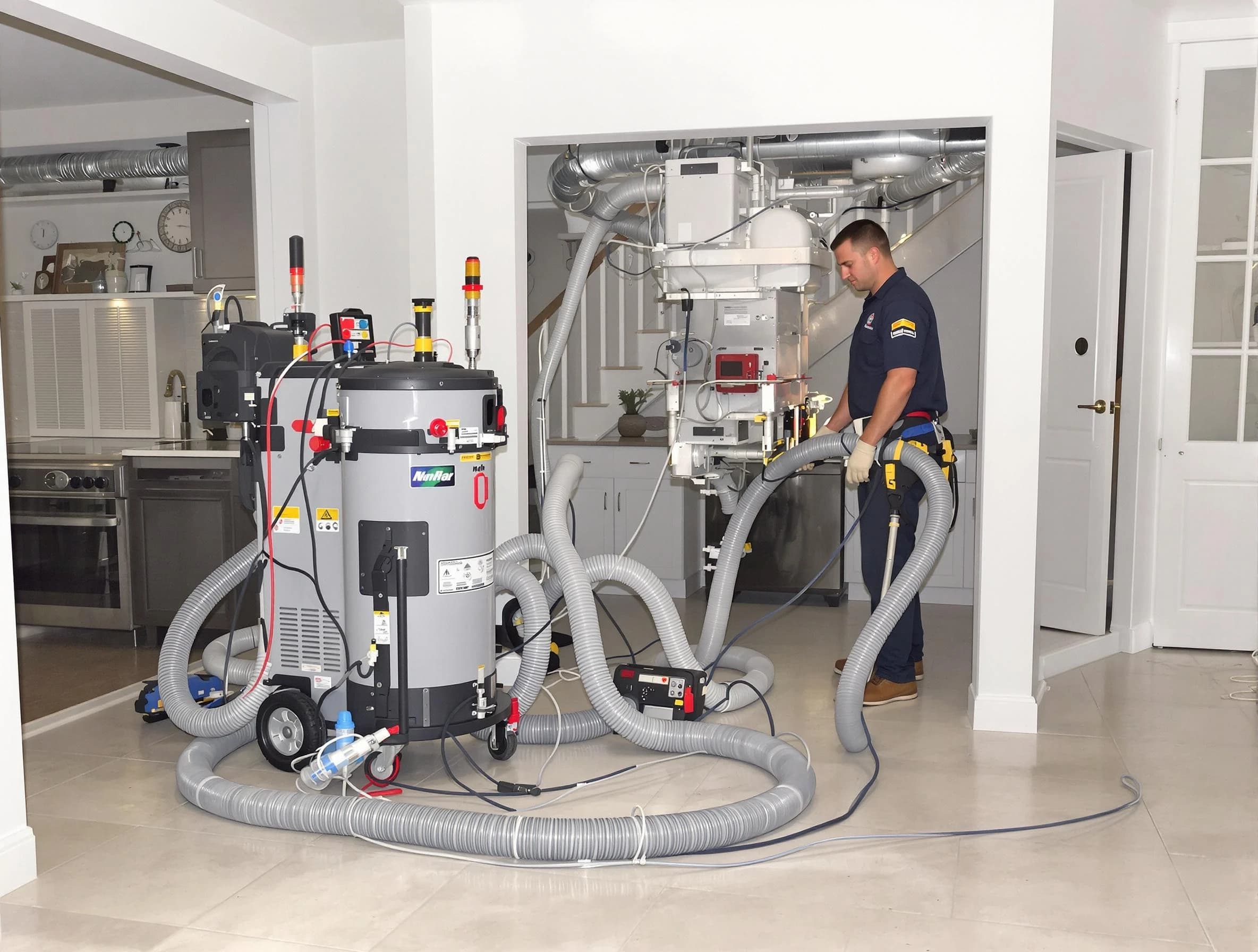Casa Grande Air Duct Cleaning technician operating negative pressure cleaning equipment for thorough duct maintenance in Casa Grande