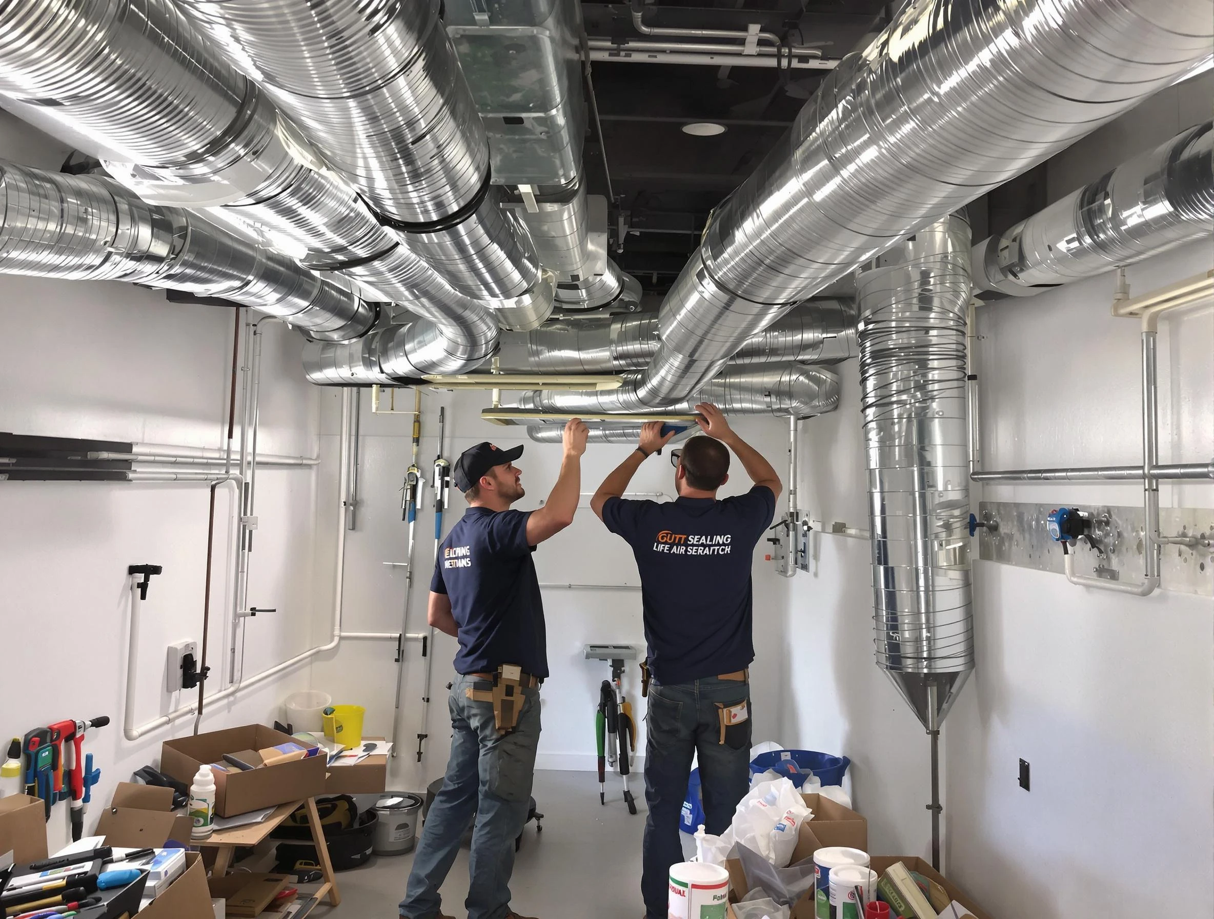 Casa Grande Air Duct Cleaning technician applying professional duct sealing solutions in Casa Grande