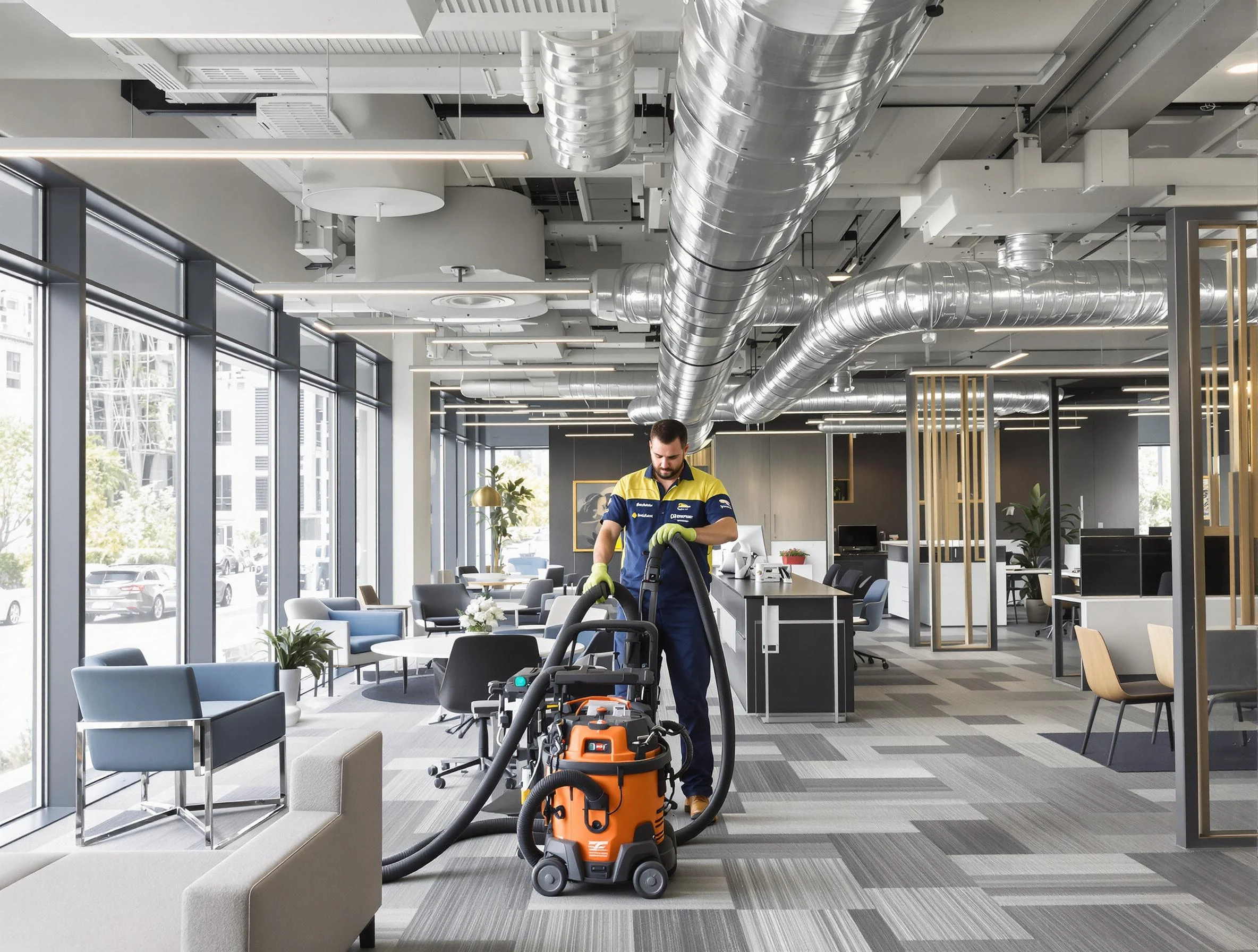 Casa Grande Air Duct Cleaning team performing thorough commercial duct cleaning at a Casa Grande business center